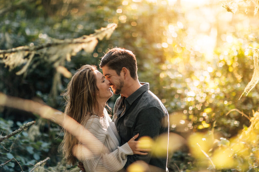 couple in mossy forest
