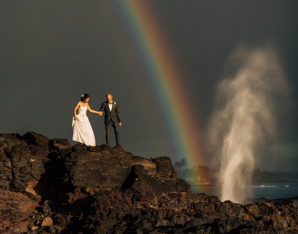 kauai wedding featuring a rainbow
