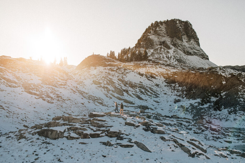 mt baker snowy engagement session
