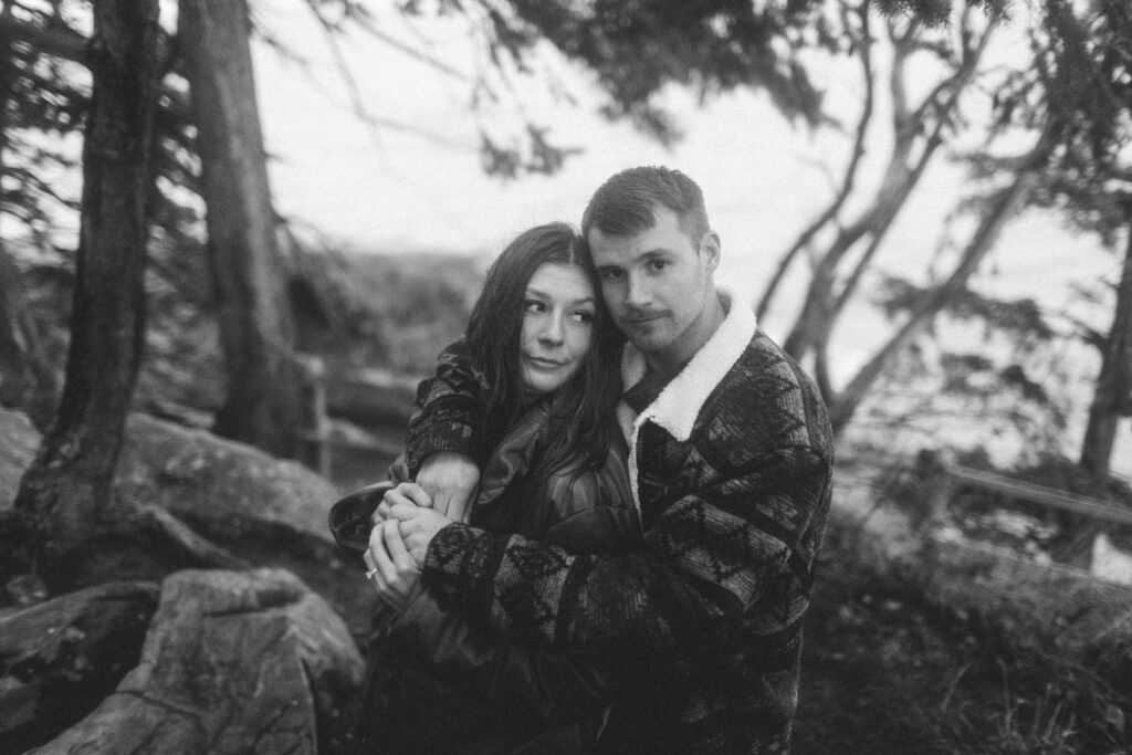 Bellingham Wedding Photographer moody engagement photo