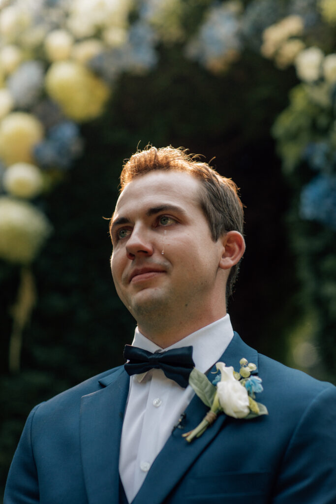 groom crying at altar ferndale wa